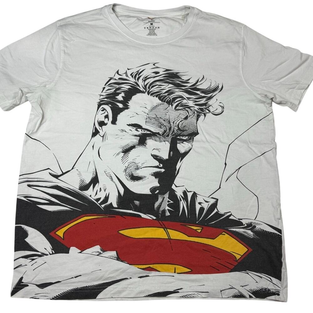 Superman Mens New Day Dawning T Shirt White Size Medium